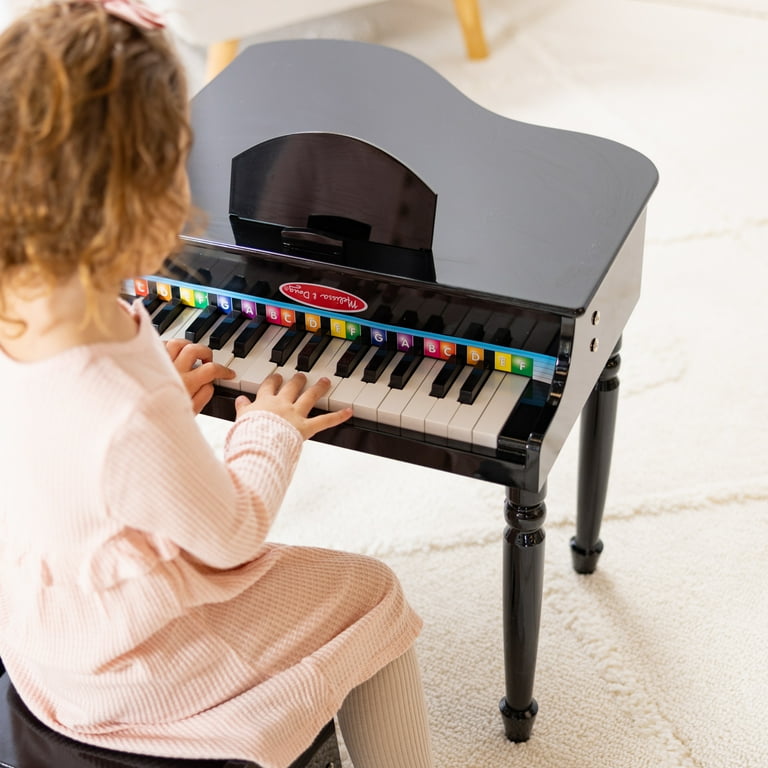 Melissa Doug Learn To Play Classic Grand Piano Toy For Kids With 30 Keys Color Coded Songbook and Non Tip Bench