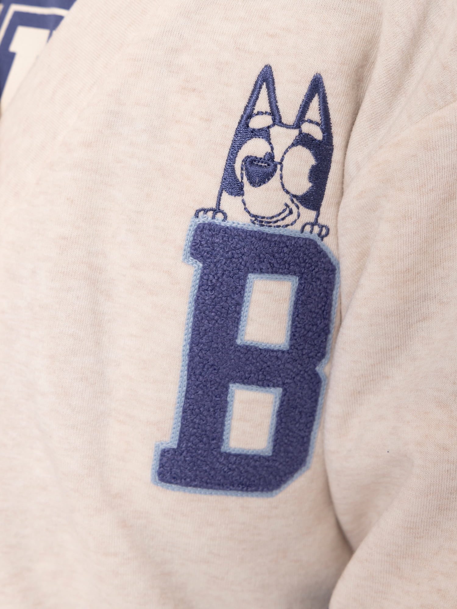 Bluey Girls Varsity Cardigan Sweater with Long Sleeves, Sizes 4-16