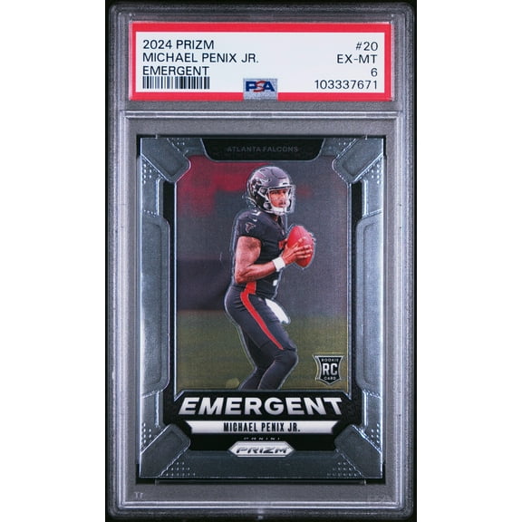Graded 2024 Panini Prizm Michael Penix Jr #20 Emergent Rookie RC Football Card PSA 6 Ex Mint