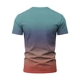 thumbnail image 4 of XIYON Father's Day T Shirts for Men Short Sleeve V Neck Gradient Print Summer Breathable Fashion Tee Top With Pocket For Casual Daily Wear,Light Blue,XXL, 4 of 8