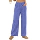 thumbnail image 1 of Amzcrzy Pantalones Mujer A Rayas Informales Cintura Alta Cordón Elástico Tipo Bóxer Cómodos Holgados Anchos Con Bolsillos Tallas S-2XL Azul, 1 of 8