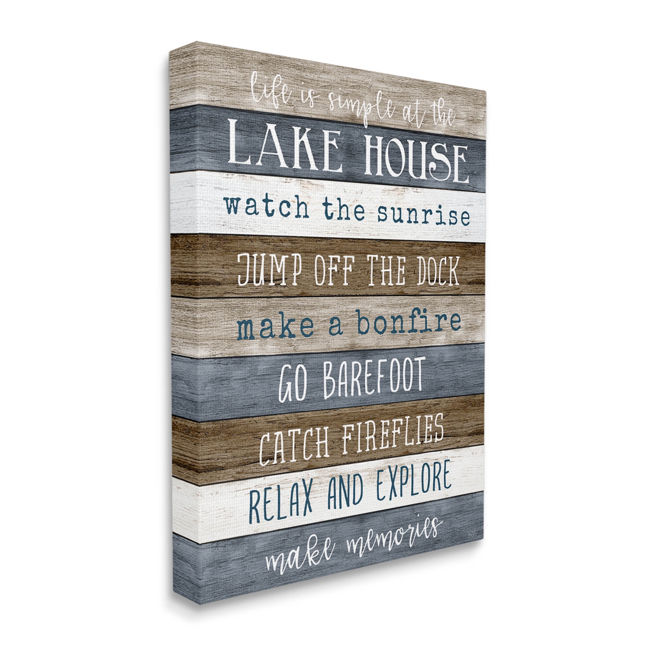 Stupell Industries Life Is Simple Lake House List Graphic Art Gallery Wrapped Canvas Print Wall Art, Design by Natalie Carpentieri