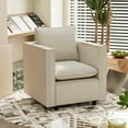 thumbnail image 3 of Soft Cushion Armchair  Ideal Decorative Sofa Chair for Reading Room or Cozy Corners，Beige, 3 of 16