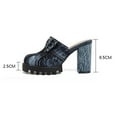 thumbnail image 6 of Mepaouo Mules for Women Denim Dressy Clogs Platform Chunky Backless Slip on Work Casual Loafers Slides, 6 of 8