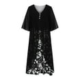 thumbnail image 4 of Robe à Manches Longues Femme Mode Robe Imprimée à Manches Longues Boutons Col Rond Élégante Robe Rétro Longue Robe T-Shirt Femme Robe à Manches Longues Femme Robe à Manches Longues pour Femme Aguichant, 4 of 8