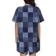 thumbnail image 3 of Bingfone Blue Gingham Buffalo Check Print Pajamas Sets for Women Soft Short-Sleeved Pjs with Lounge Shorts Two Piece Sleepwear, 3 of 8