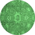 thumbnail image 1 of Ahgly Company Indoor Round Oriental Emerald Green Traditional Area Rugs, 7' Round, 1 of 4