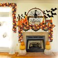 thumbnail image 3 of Halloween Garlands Black Maple Leaf Garland for Halloween Porch Indoor Outdoor Décoration Artificial Vines for Halloween Home Party Supplies 11.48ft Red, 3 of 6