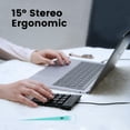 thumbnail image 3 of Perixx PERIPAD-202C Wired USB-C Slim Numeric Keypad - Scissor Keys with 2 USB-A Hubs and Tab Key - Compatible for Tablet, Laptop, Desktop - Black, 3 of 7