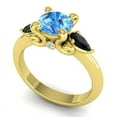 thumbnail image 2 of 2.50 Carat Unique Round Shape Blue Topaz & Black Onyx Gemstone Three Stone Ring for Wedding 14K Yellow Gold Size 9.5 by Diamond-Capitals, 2 of 8