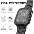 thumbnail image 3 of 2 Pack Rugged Case Compatible for Apple Watch 44mm Series SE/6/5/4 with Tempered Glass Screen Protector, Military All Around Hard TPU Protective Cover Case Shockproof Bumper for iWatch Men 44mm, 3 of 5
