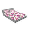 thumbnail image 2 of Ambesonne Abstract Fitted Sheet & Pillow Sham Set, Watercolor Lavenders, Queen, Pale Green Hot Pink, 2 of 2