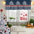 thumbnail image 5 of 2 Pack Valances for Window, Navy Blue Coastal Short Curtains for Kitchen Bedroom Living Room, Nautical Ocean Sea Abstract Art Rod Pocket Small Window Treatment Valance Drapes 42 x 18 Inch, 5 of 8