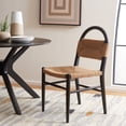 thumbnail image 4 of SAFAVIEH Ottilie Farmhouse Dining Chair, Black/Natural (19.5 in. W x 18.7 in. D x 36.6 in. H), 4 of 12