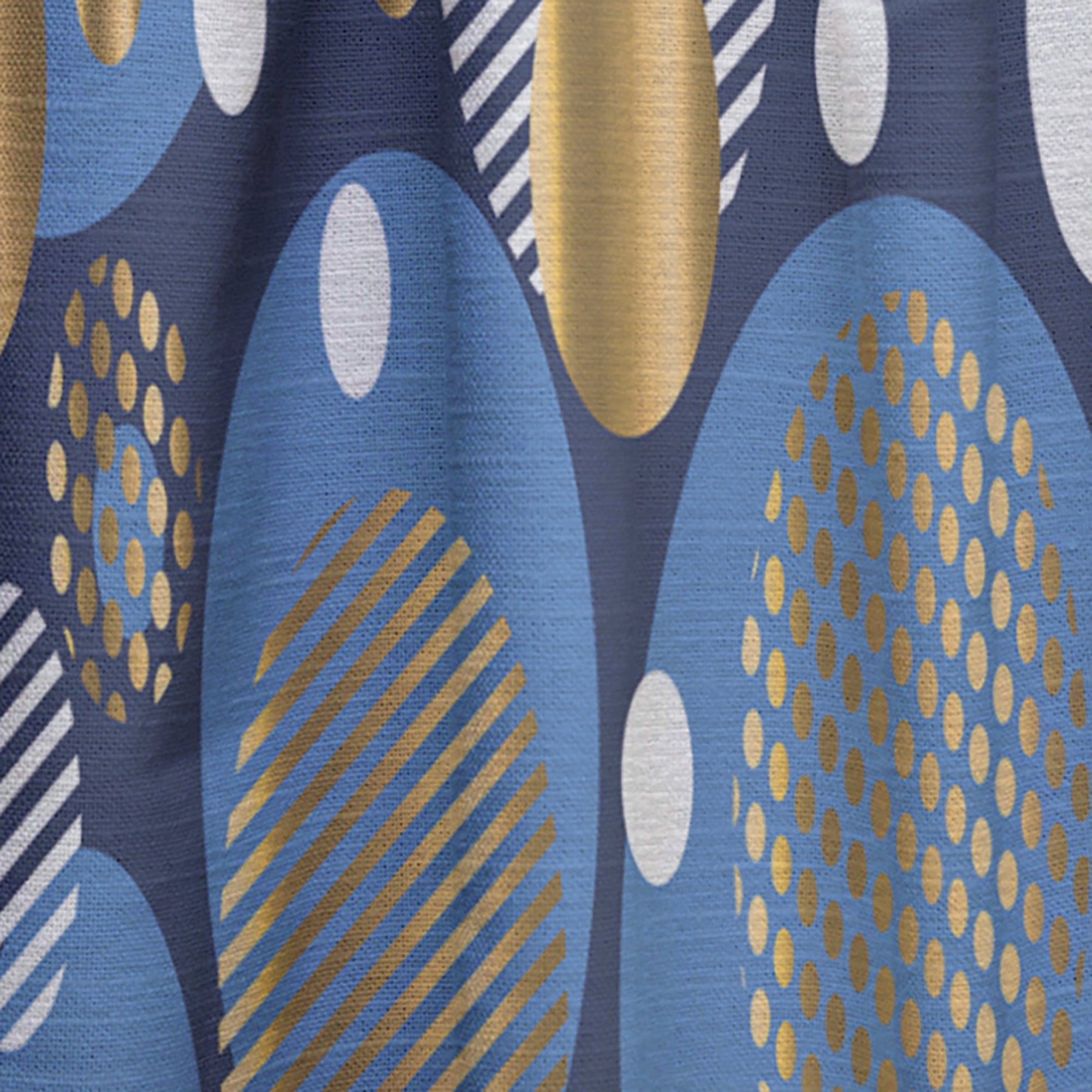 Designart 'Circular Abstract Retro Pattern Geometric XI' Mid-Century Modern Curtain Panel