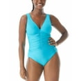 thumbnail image 1 of Coco Reef Contours Solitare V-Neck Underwire One-Piece Swimsuit, 36D, Aqua, 1 of 2