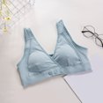 thumbnail image 2 of Nursing Bras Cotton Women's Bra Wireless Maternity Seamless Front Buckle Breastfeeding Bra with Pads(Blue,L), 2 of 3
