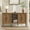 Brown, variant on Mid Century 59'' Sideboard Buffet Cabinet with Storage with Open Shelves, Console Table, Green