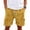 Yellow, variant on Men's Corduroy Shorts Casual Elastic Waist Drawstring Lightweight Summer Beach Shorts