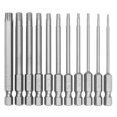 thumbnail image 2 of 11Pcs Torx Screwdriver Bit Set 1/4 Inch Hex Shank Tough Torx Star Hex Security Bit Set Professional Magnetic Star S2 Steel Screwdriver Set Bits T6-T40 for Car Vehicle Driver Use, 2 of 8