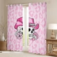 thumbnail image 2 of jejeloiu Gothic Skeleton Curtains Pack of 2 (42x84 Each),Pink Leopard Print Curtains Blackout For Girls, 2 of 6