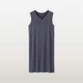 thumbnail image 4 of Men's Sleeveless V-Neck Modal Nightshirt, Loose Fit Lightweight Soft Sleep Shirt Knee Length, Breathable Comfort Casual Home Loungewear Tank Top Navy, 4 of 4