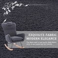 thumbnail image 5 of Tappio Upholstered Rocking Chair, Nursery Glider Rocker Rocking Accent Chair Padded Seat with High Backrest, Accent Armchair Comfy Side Chair for Living Room, Bedroom, Office, Dark Gray, 5 of 8