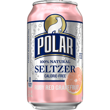 Polar Ruby Red Grapefruit Seltzer Water, 12 fl oz, 24 Count Cans