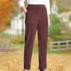 thumbnail image 2 of Ofreoo Women's Solid Pocket Corduroy Pants Linen Pants for Women Holiday Gift Finder, 2 of 2