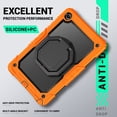 thumbnail image 2 of Case for Samsung Galaxy Tab A9+ Plus 2023 11 inch, 360 Rotating Stand Handle Shoulder Strap Heavy Duty Shockproof Cover, Orange, 2 of 7