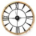 thumbnail image 3 of Round Metal  Wood Frame Columbus  Wall Clock, 3 of 5