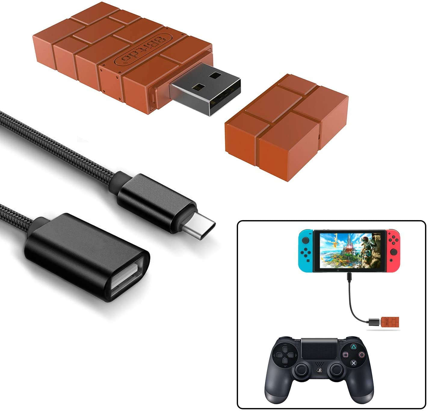 Nintendo Switch Wireless Bluetooth Adapter Converter Pro Ps5 Controller Adapter Wii Mote Ps5 Video Game Accessories Wii U Pro Wireless Pc 0 da Walmart Com Walmart Com