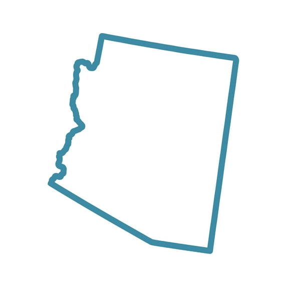 Arizona Outline Sticker Decal Die Cut - Self Adhesive Vinyl - Weatherproof - Made in USA - Many Color and Sizes - az