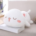 thumbnail image 4 of Peluche de gato kawaii tumbado de 30 cm, muñeco de peluche de gato adorable, almohada de animal suave Gato blanco 1, 4 of 7