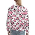 thumbnail image 7 of Balery Rose Flowers Pattern Womens Long Sleeve Hoodie, Pullover Hooded Sweatshirt, Kangaroo Pocket Hoodie with Eye-catching Drawstrings-XX-Large, 7 of 7