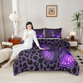thumbnail image 4 of Manfei Boys Girls Purple Glitter Butterfly 2pcs Bedding Comforter Set,Cheetah Leopard Print Twin Comforter Sets,Gradient Ombre Breathable Bedding Set,Breathable Home Decor,Reversible, 4 of 8