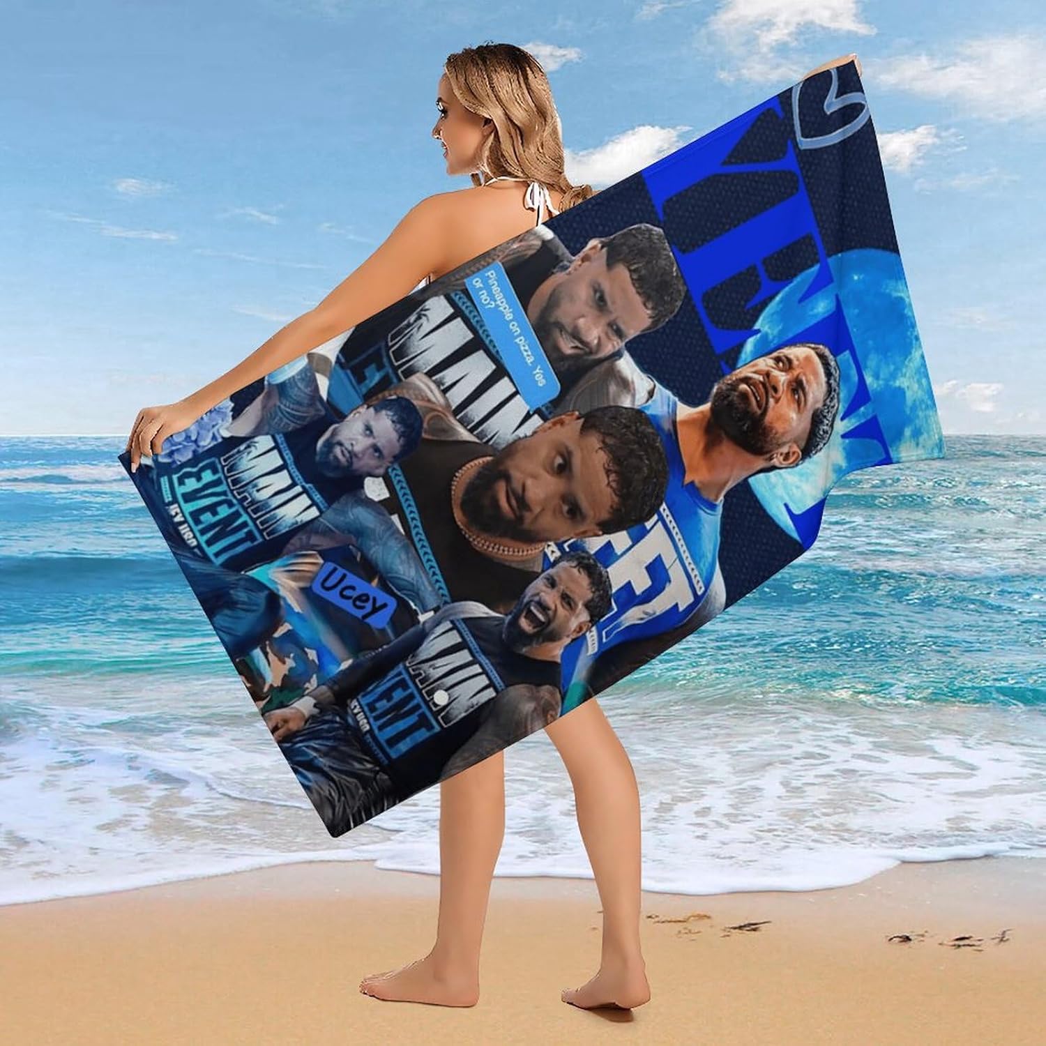 Jey USO Wrestling Merch Beach Towel Microfiber Bath Towels Oversized Towels Quick Dry Pool Beach Essentials 61.4 X 30.3 Inch