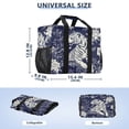 thumbnail image 3 of Large Hand-Held Storage Bag Kitchen Reusable Grocery Bags， Travel Tote Bags， Waterproof Tote，Laundry Bag，Beach Bag， Pool Bag Blue Flower and Tiger Pattern, 3 of 8