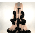 thumbnail image 1 of VISgogo, bata de felpa de manga larga para mujer, Kimono de lujo transparente, camisón de picardías extralargo VISgogo  moda, 1 of 9