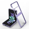 thumbnail image 1 of SaniMore for Samsung Galaxy Z Flip 4 Electroplating Folding Case, Rugged PC High Transparent [Not Yellowing Technology] Full Body Protective Case for Samsung Z Flip 4 Women Men, Purple, 1 of 8