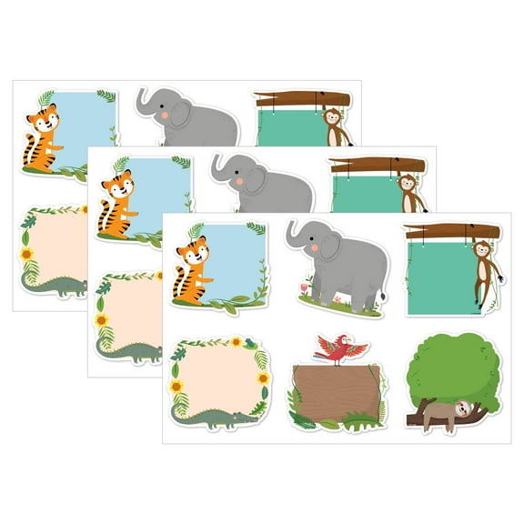 Creative Teaching Press Jungle Friends 6" Designer Cut-Outs, 36 Per Pack, 3 Packs