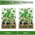 thumbnail image 3 of Welcome St. Patricks Day Gnome House Flag Double Sided, Lucky Shamrock Clover Polka Dot Decorative Garden Yard Outdoor Large Decor, Horseshoe Irish Rustic Burlap Home Outside Decoration 28x40, 3 of 6