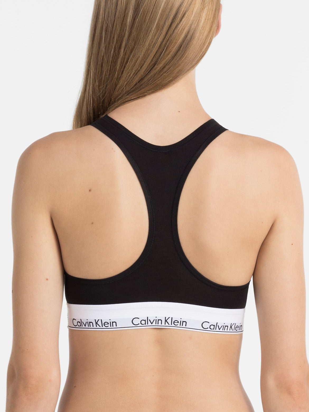 Calvin Klein Womens Modern Cotton Logo-Band Bralette QF4637, White Combo,  X-Small