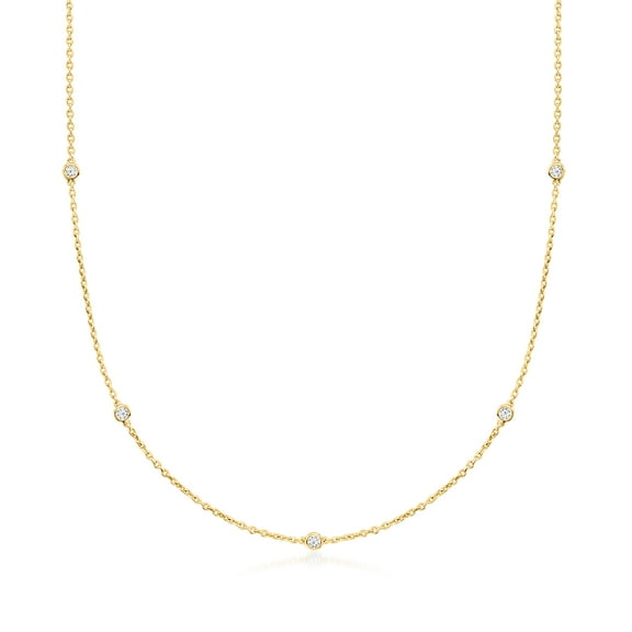 Ross-Simons 0.33 ct. t.w. Lab-Grown Diamond Station Necklace in 18kt Gold Over Sterling, Women's, Adult