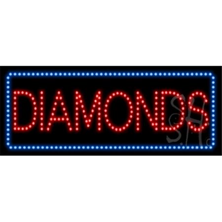Blue Border Red Diamonds Animated LED Sign - 13 x 32 x 1 in. | Walmart ...