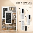 thumbnail image 4 of HOMCOM Fold-Out Wall Mounted Computer Desk with Storage Shelves, Convertible Folding Writing Desk Cabinet with Chalkboard, Space-Saving Home Office Desk, Adjustable Shelf, White, 4 of 10