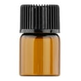 thumbnail image 2 of 50x Amber Mini Glass Bottle for Aromatherapy middle Essential Oil Blends Refillable hole plug 2ml, 2 of 8