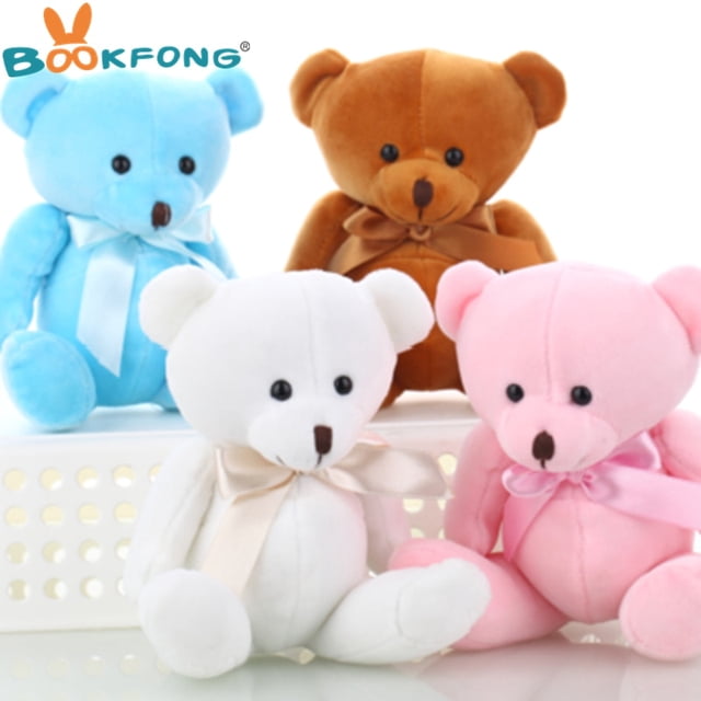 10pcs BOOKFONG Lovely Teddy bear plush toys small doll bears for wedding cartoon flower bouquet bear toy Promotion Gifts 15cm heqiyong LED