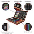 thumbnail image 6 of KIDDYCOLOR 85pcs Deluxe Art Creativity Set in Wooden Case, Painting & Drawing Kit for Kids with Oil Pastels, Colored Pencils, Watercolor Cakes, Paint Brushes, Coloring Pages, 6 of 7