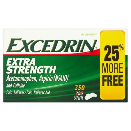 Excedrin Extra Strength Pain Reliever Caplets, 250 (Best Over The Counter Pain Reliever And Anti Inflammatory)